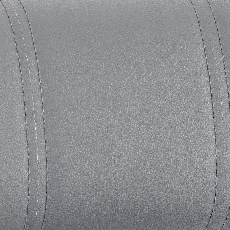 Michele Swivel Adjustable Height Off-White Faux Leather and Brushed Stainless Steel Stool