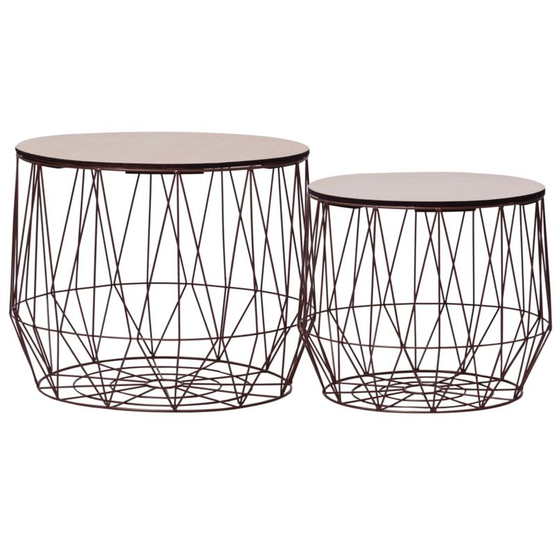 vidaXL Coffee Table 2 pcs Copper