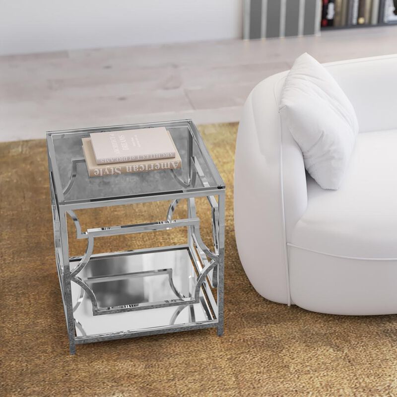 Bristol Side Table High Polish Steel