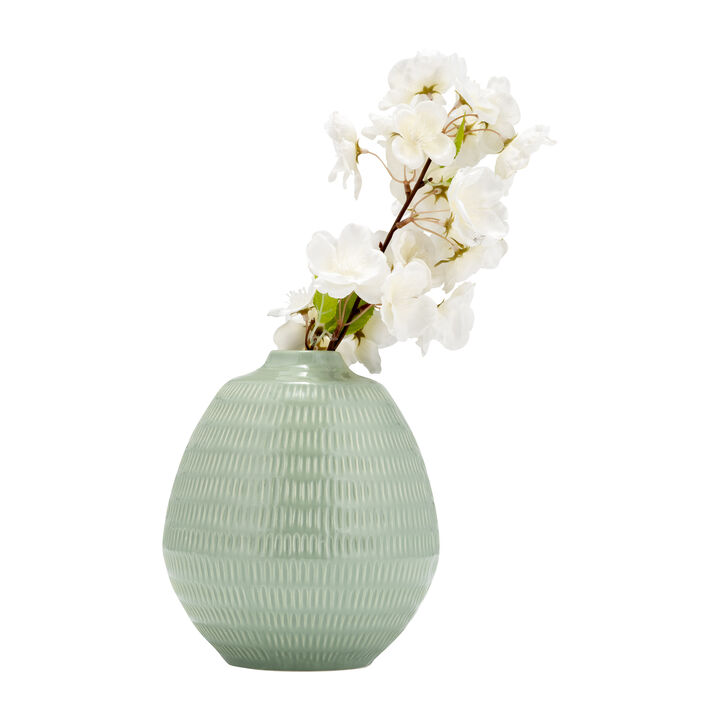 7" Stripe Oval Vase