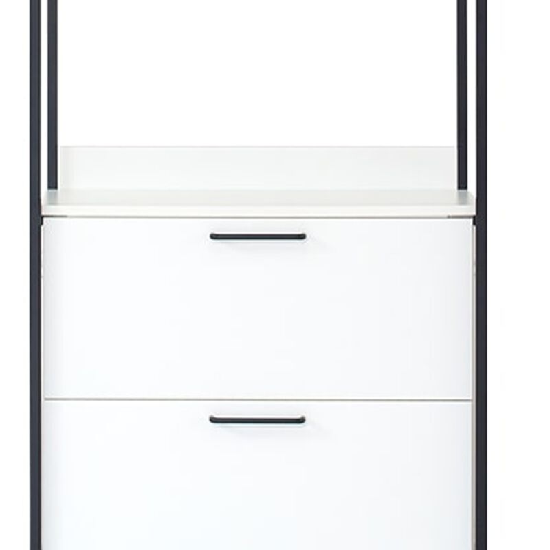 Cox Modular Closet System, 3 Storage Drawers, Hanging Rod, Black Metal