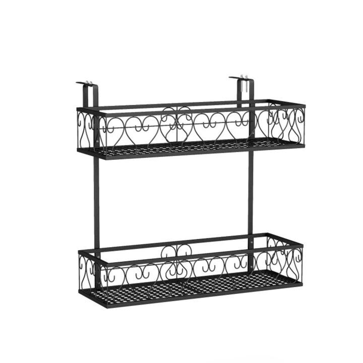 Hivvago Flower Pot Holder with Adjustable Hooks and 2 Planter Baskets