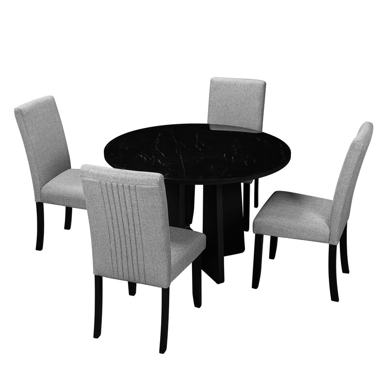 Merax 5-Piece Round Dining Table Chairs Set