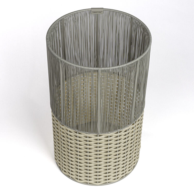 Harper Modern 2-Tone Faux Wicker Cylinder Waste Basket