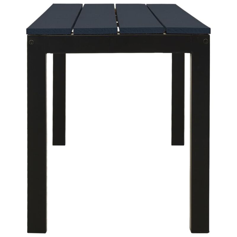 vidaXL Black Patio Bench 43.3" - Outdoor Weather-Resistant Seating Made of Durable Steel and WPC, Requires Assembly, California Proposition 65 Warning