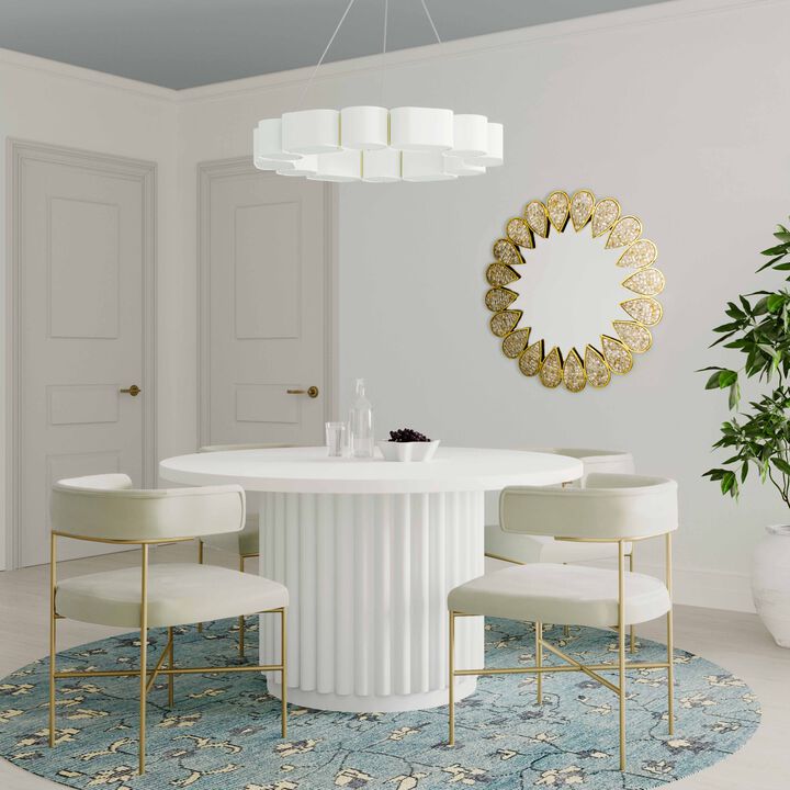 Round white 55inch dining table