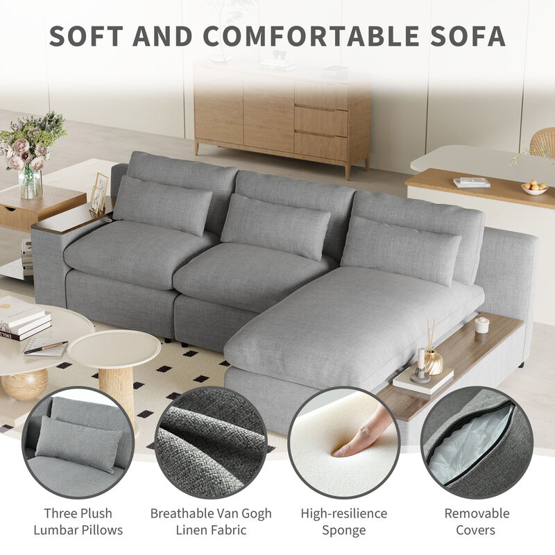 Merax L-shaped Modular Sectional Sofa with  Storage