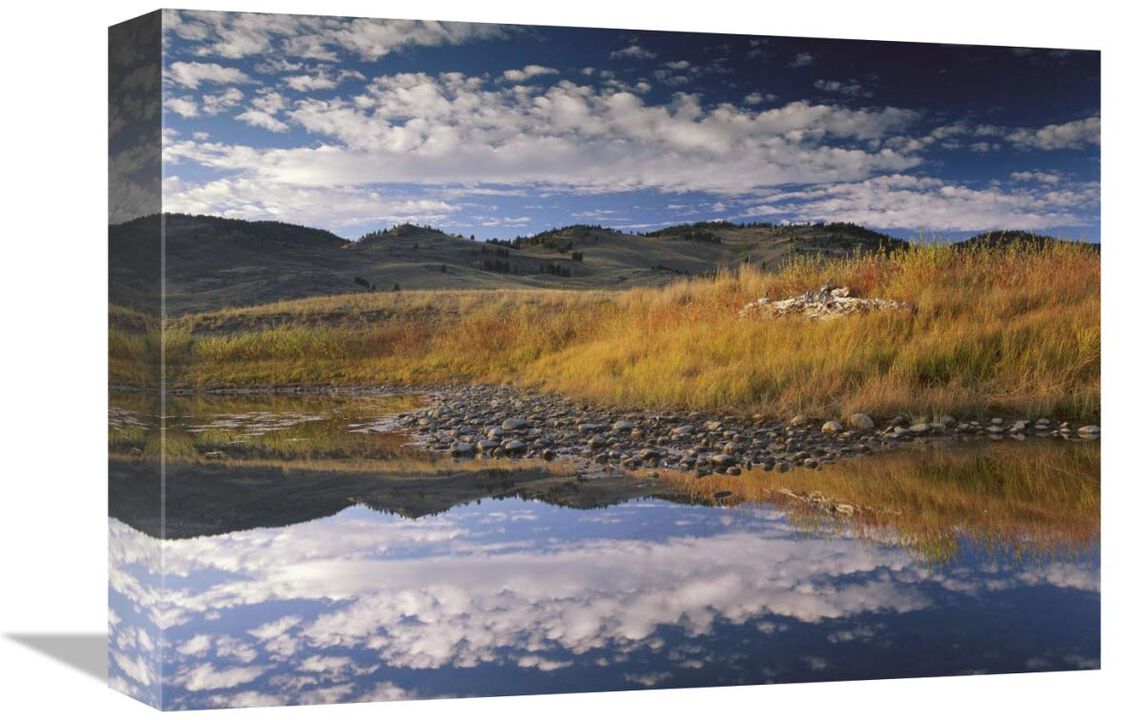 Absaroka Range and Slough Creek, Yellowstone National Park, Wyoming-Canvas Art-16x12