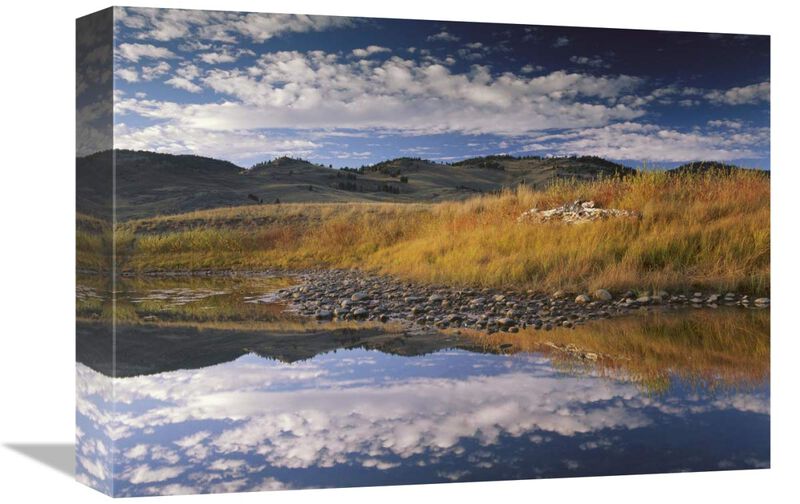 Absaroka Range and Slough Creek, Yellowstone National Park, Wyoming-Canvas Art-16x12