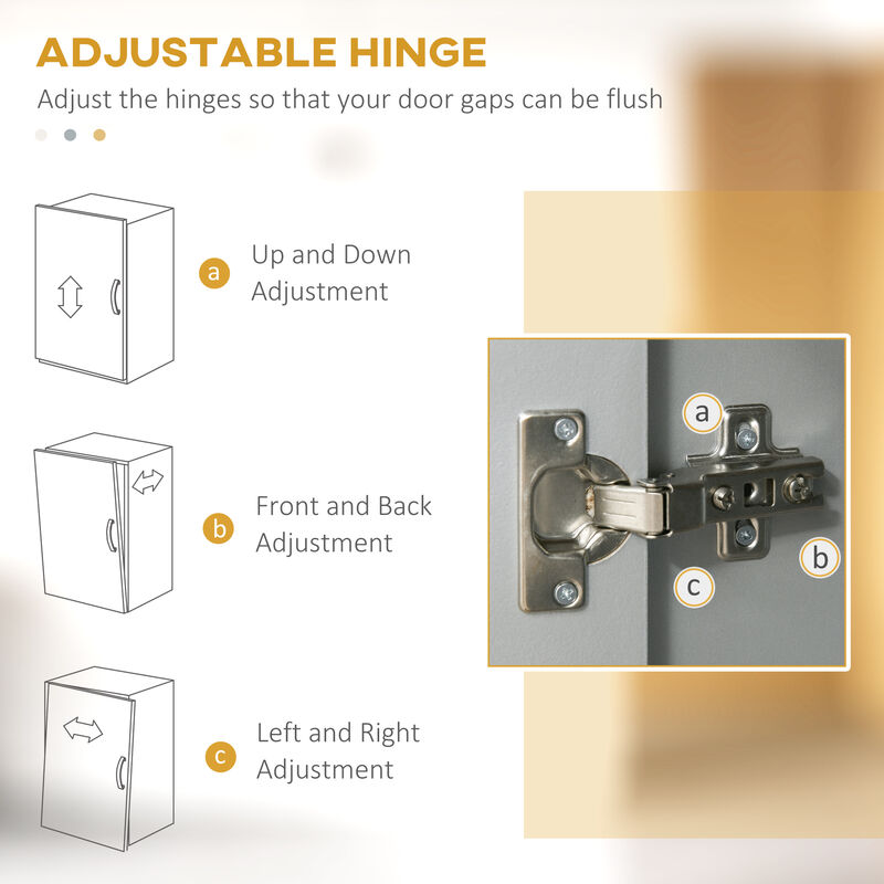 Free Standing Kitchen Cabinet Cupboard w/ Adjustable Shelving & Modern Design
