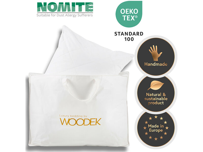 Woodek Luxury Silk Pillow with Removable Zipper Cover Queen 20x28 Inches
