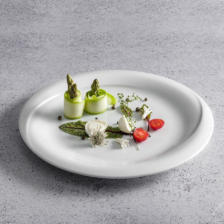 Porcelain X-tanbul dia.10.5" Round White Porcelain Plate (Set of 4)