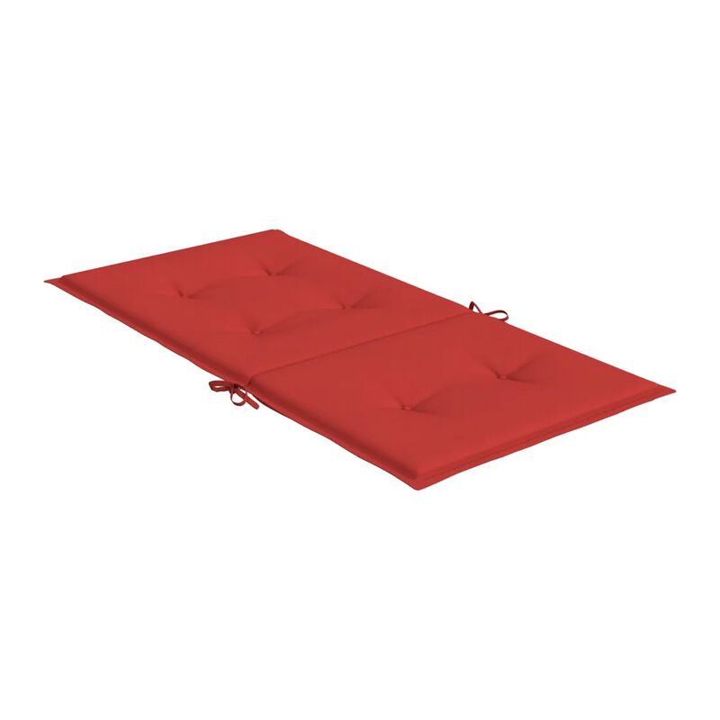 Outdoor Cushion for Chair Set of 6, 20x40 Red Tufted Oxford Fabric - Benzara