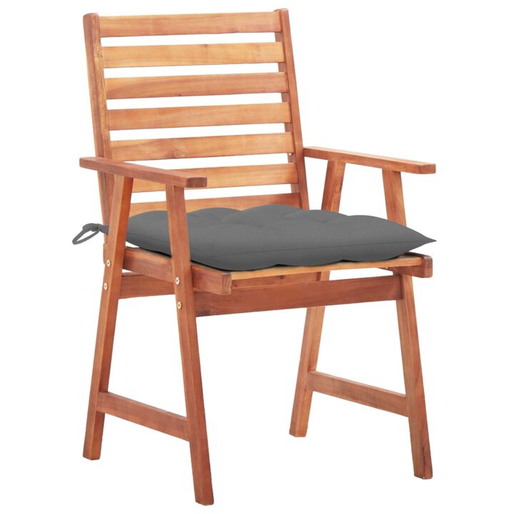 vidaXL Patio Dining Chairs 2 pcs with Cushions Solid Acacia Wood