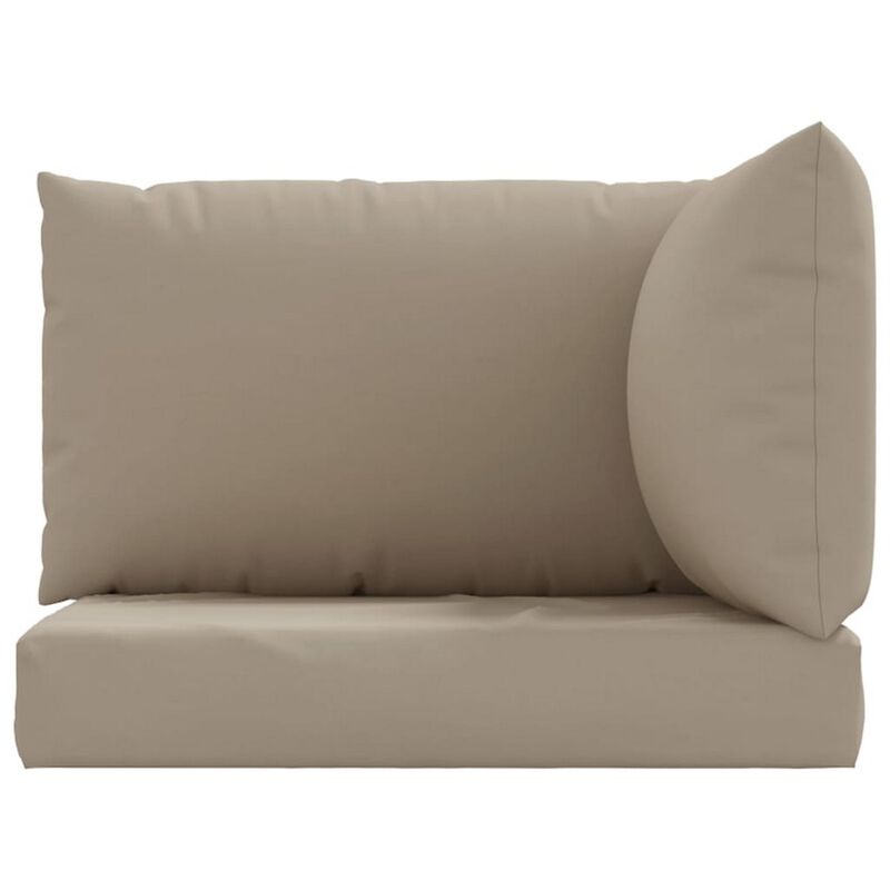 Paom 3pc Outdoor Pallet Cushions, Hollow Fiber, Taupe Oxford Fabric - Benzara