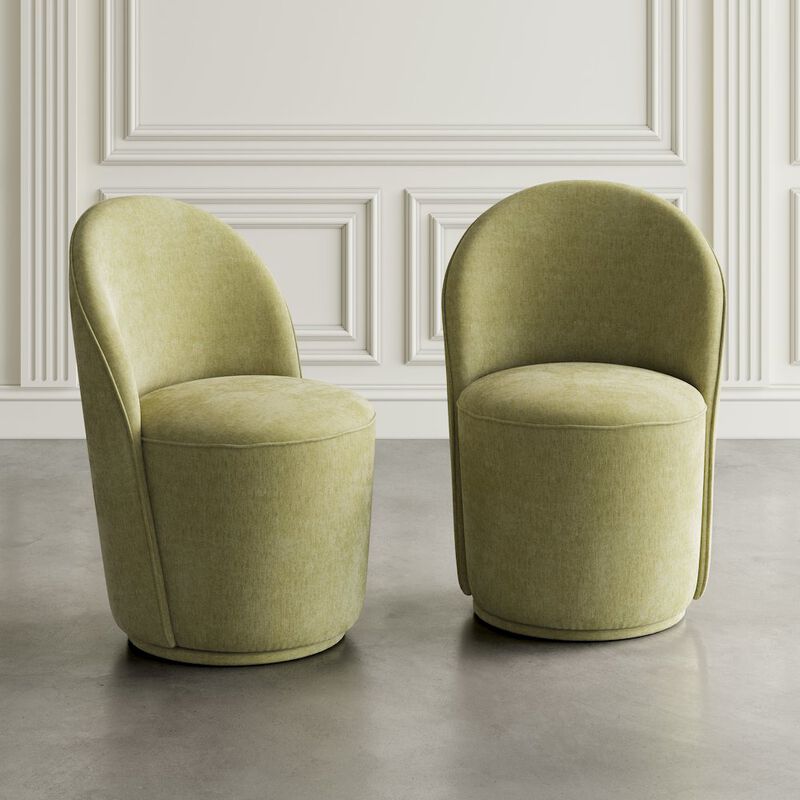 Jofran Landon Mid-Century Modern Upholstered Swivel Dining Chair (Set of 2)