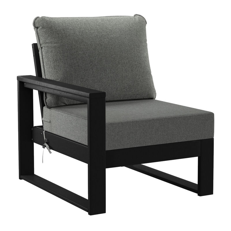 WestinTrends 5-Piece Modern HDPE Outdoor Patio Furniture Sofa Conversation Set with Coffee Table