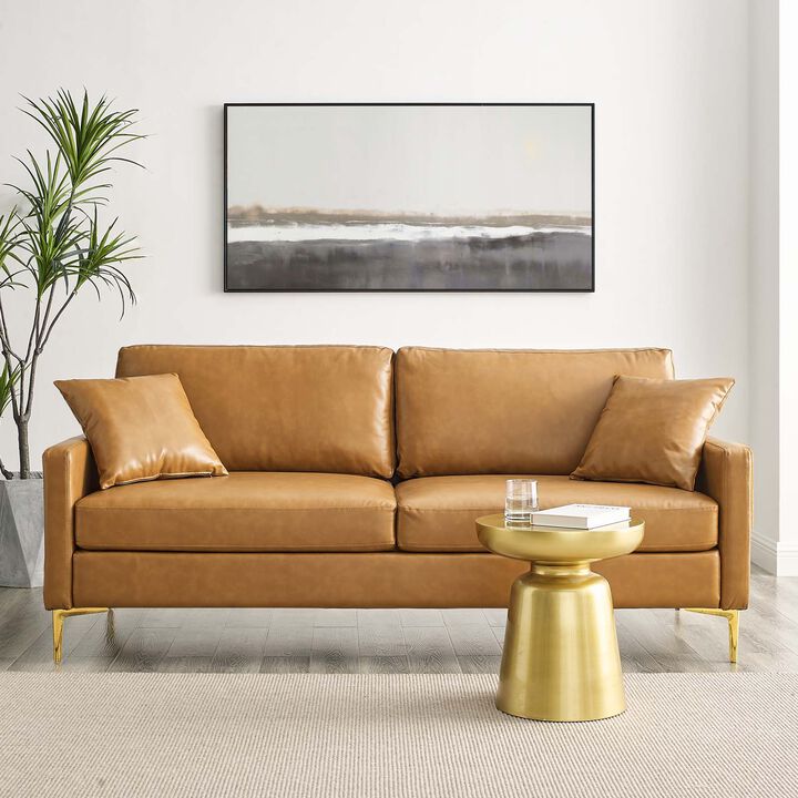 Juliana Vegan Leather Sofa Brown EEI-4448-TAN