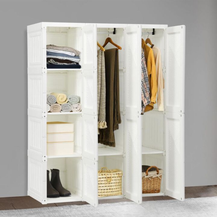 Hivvago Foldable Closet Clothes Organizer with 12 Cubby Storage