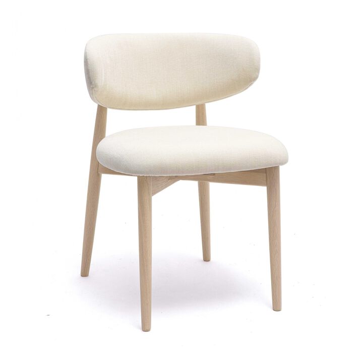 Zinea Cream Performance Textured Velvet Dining Chair Zinea Cream Performance Textured Velvet Dining Chair