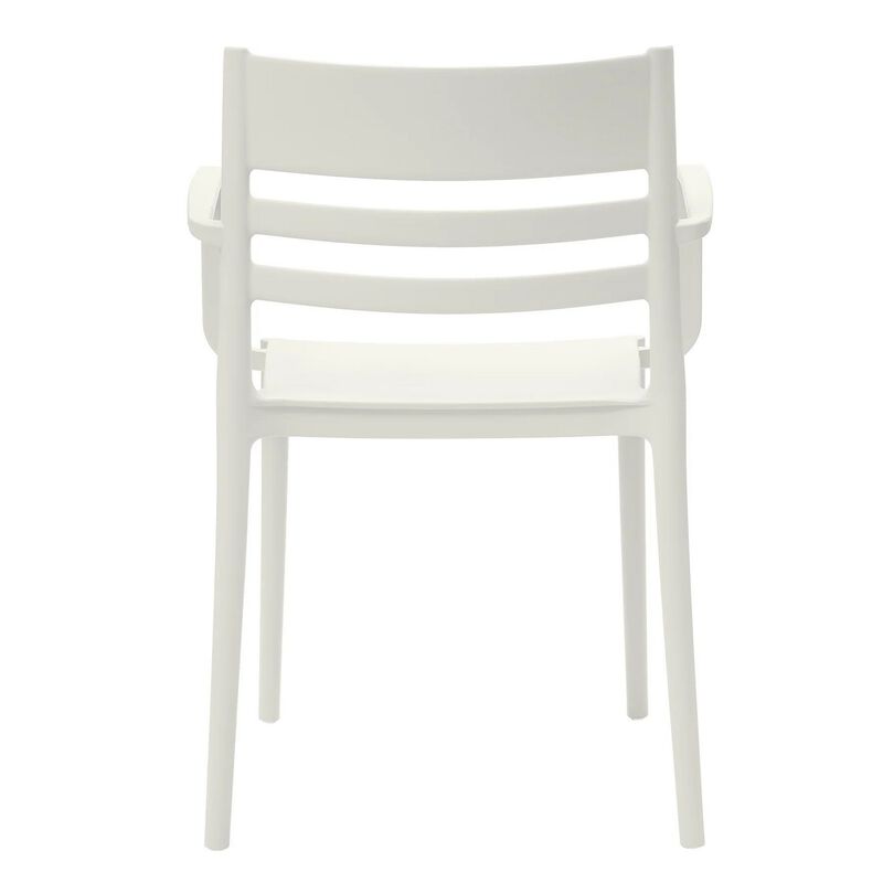 Teesy 22 Inch Side Dining Armchair Set of 4, Indoor Outdoor, White Finish - Benzara