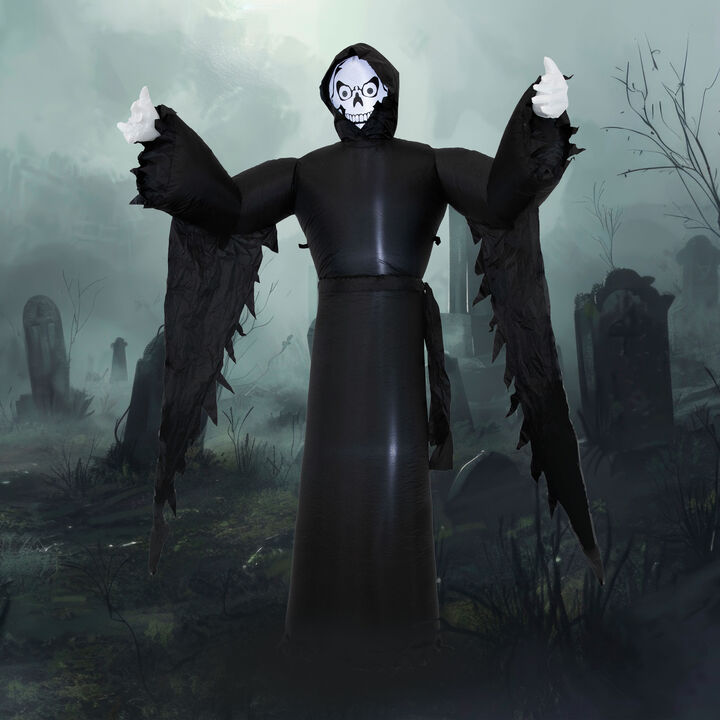 Sunnydaze 7 ft Grisly Grim Reaper Outdoor Inflatable Halloween Decoration