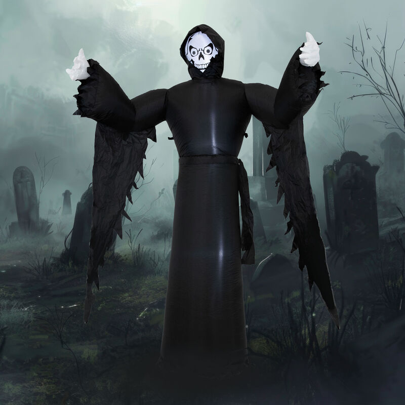 Sunnydaze 7 ft Grisly Grim Reaper Outdoor Inflatable Halloween Decoration