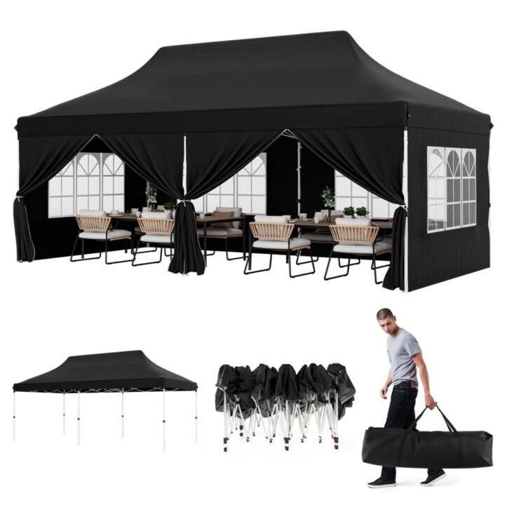 Hivvago 10 x 20 Feet Pop up Canopy with 6 Sidewalls Windows and Carrying Bag