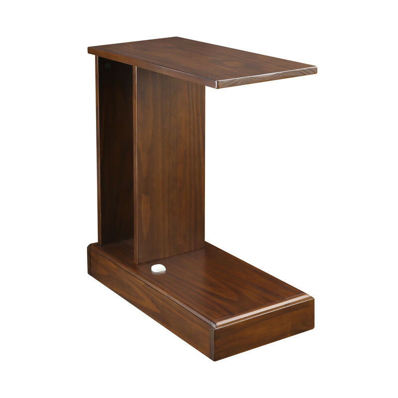 Casual Home Monroe C-Table Drawer, Concealment Furniture, Mocha, 22.75 in x 10 in x 24 in