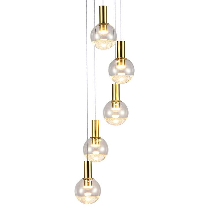 VONN Lighting 5-Light Pendant Lighting Height Adjustable Integrated LED Chandelier