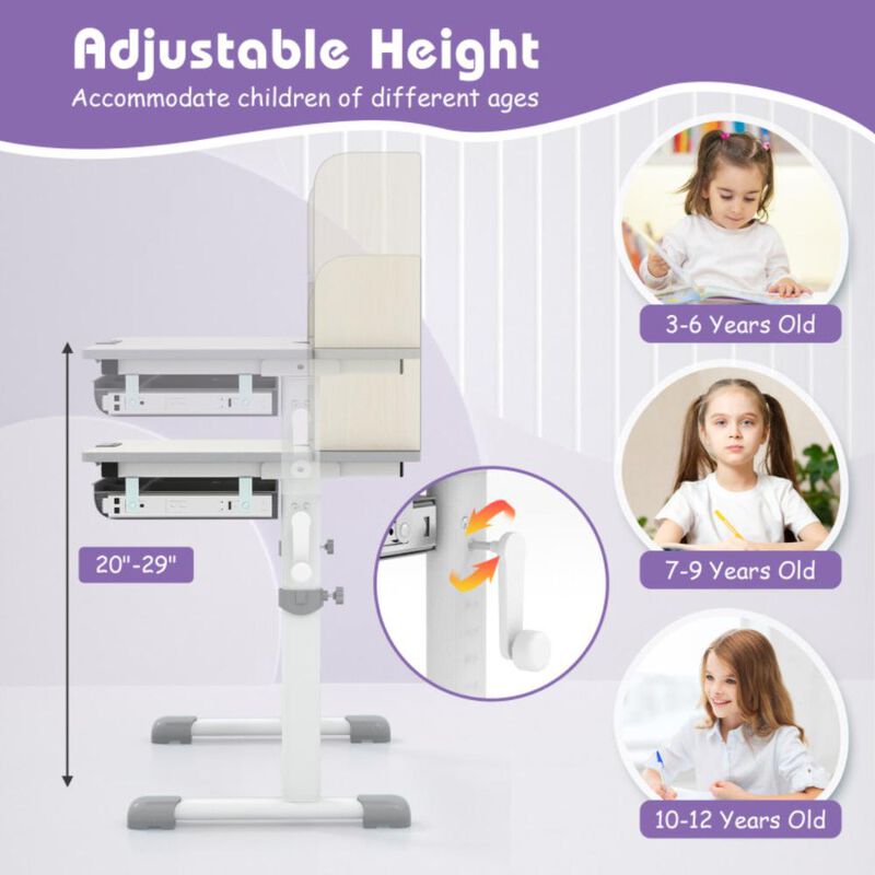 Hivvago Height Adjustable Kids Study Desk with Tilt Desktop