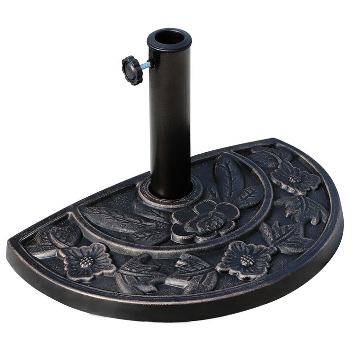 Bronze Umbrella Anchor: 20lbs Half-Round Decorative Resin Base