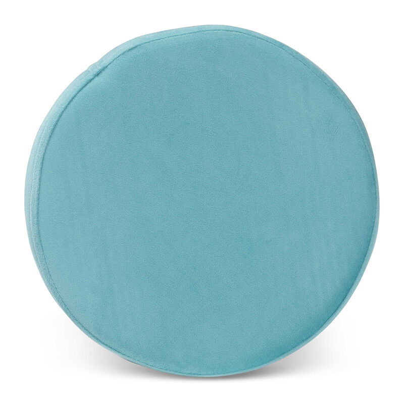 Baxton Studio Thurman 1 Contemporary Glam Blue Velvet Fabric Upholstered Ottoman