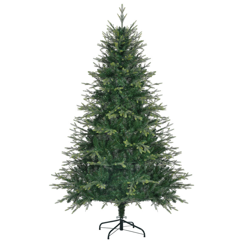 Artificial Christmas Tree with Wreath & Garland Grass Green Xmas Tree with 380 Multi-Color LED Lights