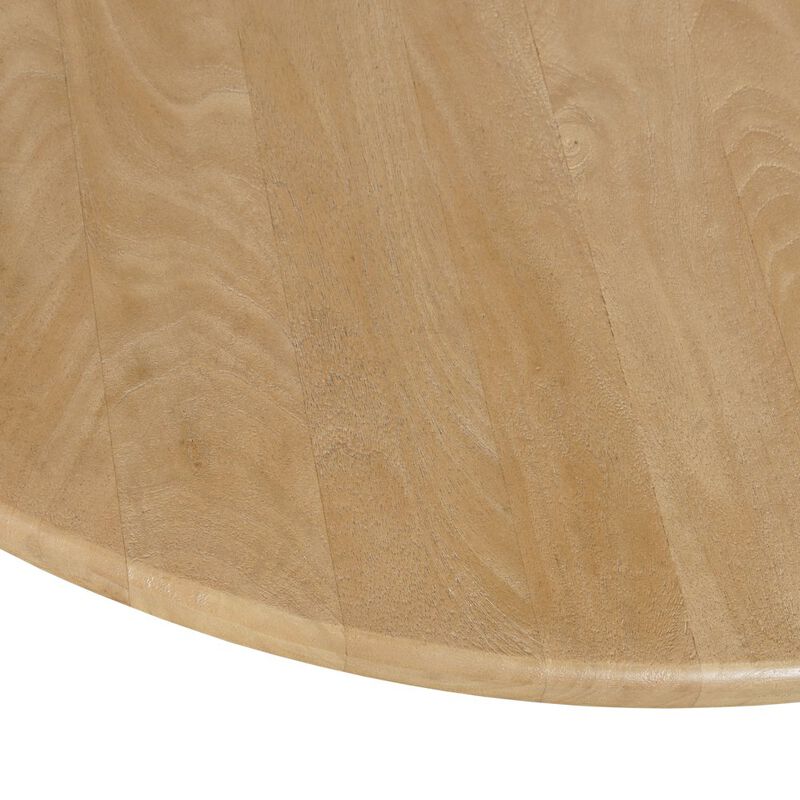 Jofran Breck Solid Wood 48 Round Mid-Century Modern Fluted Pedestal Dining Table