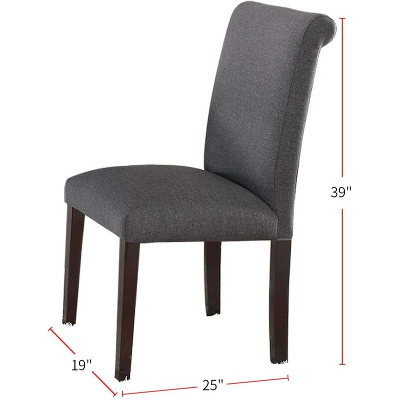 Blue Grey Polyfiber Dining Chairs Set Of 2
