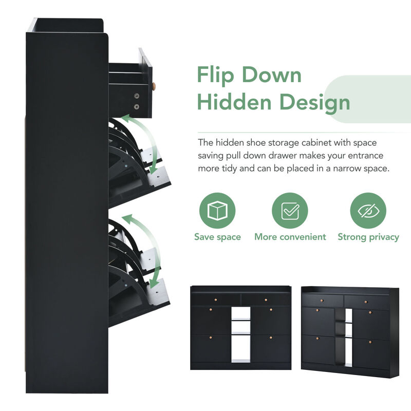 4-Drawer Shoe Cabinet for Entrance Hallway