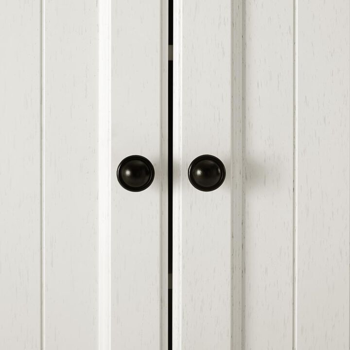 Crosley Furniture Seaside Wall Cabinet Distressed White