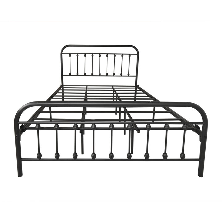 Hivvago Quick Assembly Queen Sized Metal Canopy X Shaped Platform Bed Frame