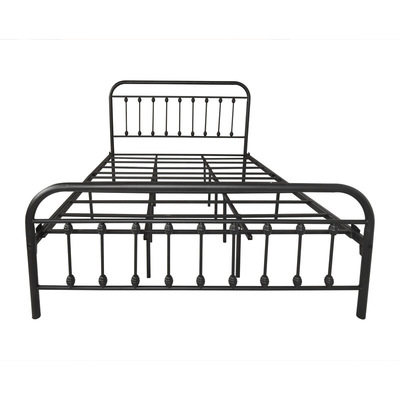 Hivvago Quick Assembly Queen Sized Metal Canopy X Shaped Platform Bed Frame