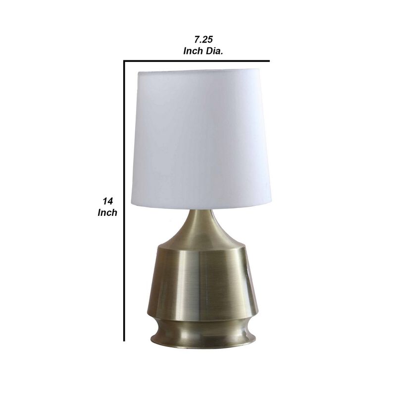 Table Lamp with Metal Bottle Shape Base, Antique Brass-Benzara