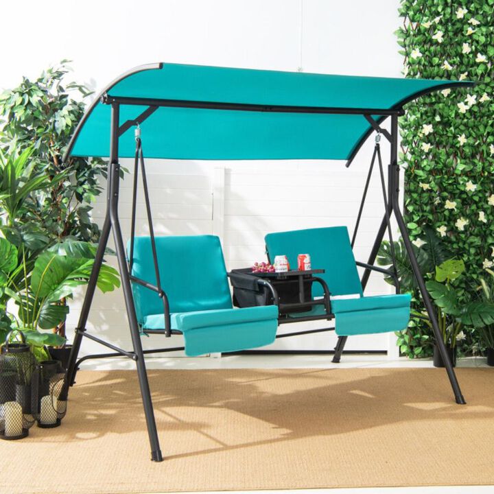 Hivvago Porch Swing Chair with Adjustable Canopy