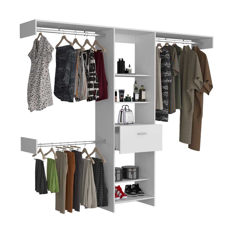 250 Closet System British, Bedroom, White