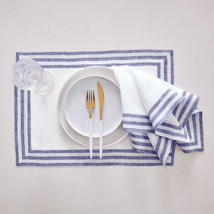 Solino Home 100% Pure Linen Cloth Napkins 20 x 20 Inch Set of 4 Dinner Napkins | Mila