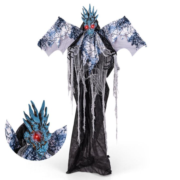 Hivvago 6ft Halloween Animatronic Decoration with Light Up Eyes Posable Wings and Arms