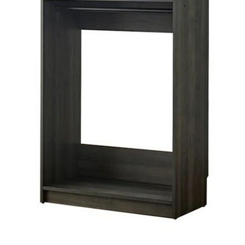Dee Modular Closet System, 2 Compartments, 2 Hanging Rods, Black Finish