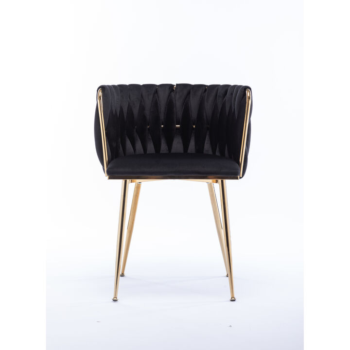 Dining Chair, Thickened Fabric Chairs With Wood Legs, Set Of 2