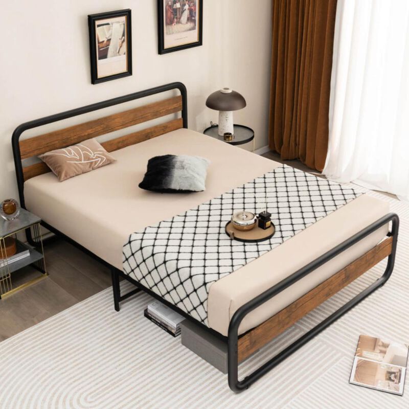 Hivvago Arc Platform Bed with Headboard and Footboard