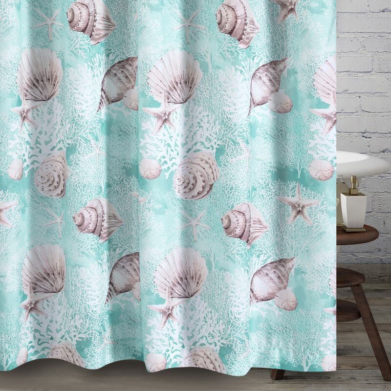 Barefoot Bungalow Bath Shower Curtain Ocean -Turquoise 72x72