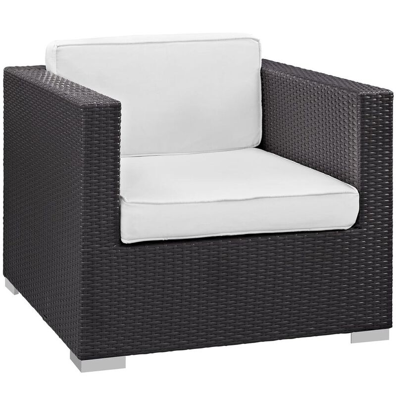Venice 8 Piece Outdoor Patio Sofa Set - Espresso White